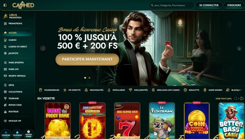 cashed home page