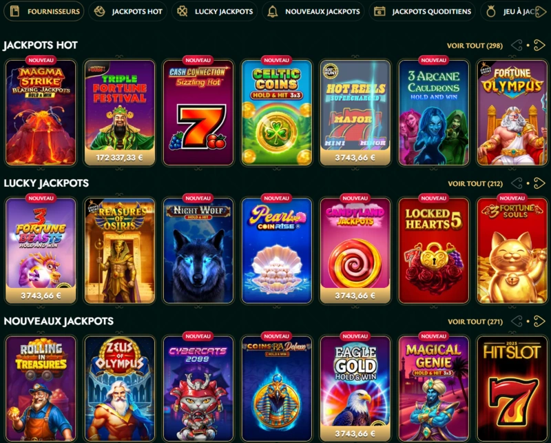 cashed jackpots page