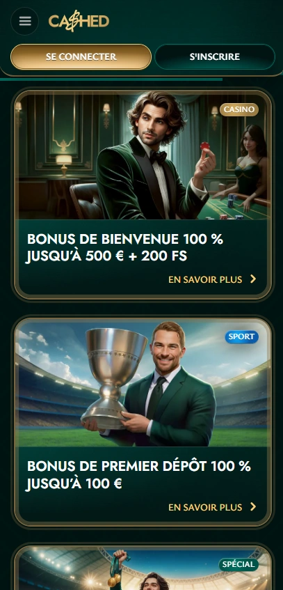cashed mobile bonuses page