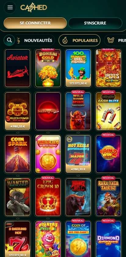 cashed mobile games page